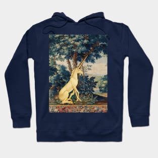 UNICORN IN WOODLAND LANDSCAPE AMONG GREENERY AND TREES Hoodie